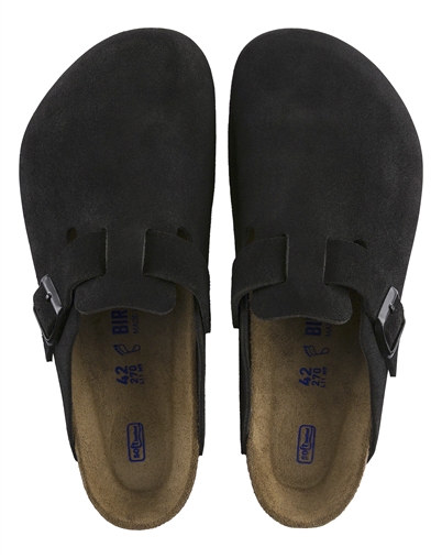 Birkenstock - Boston Suede Leather Sandal - Black